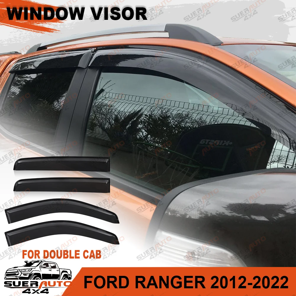 

Window Visors Wind Deflectors Rain Guards For Ford Ranger T7 T8 2015-2022 Wildtrak Raptor XLT XLS XL Car Accessories