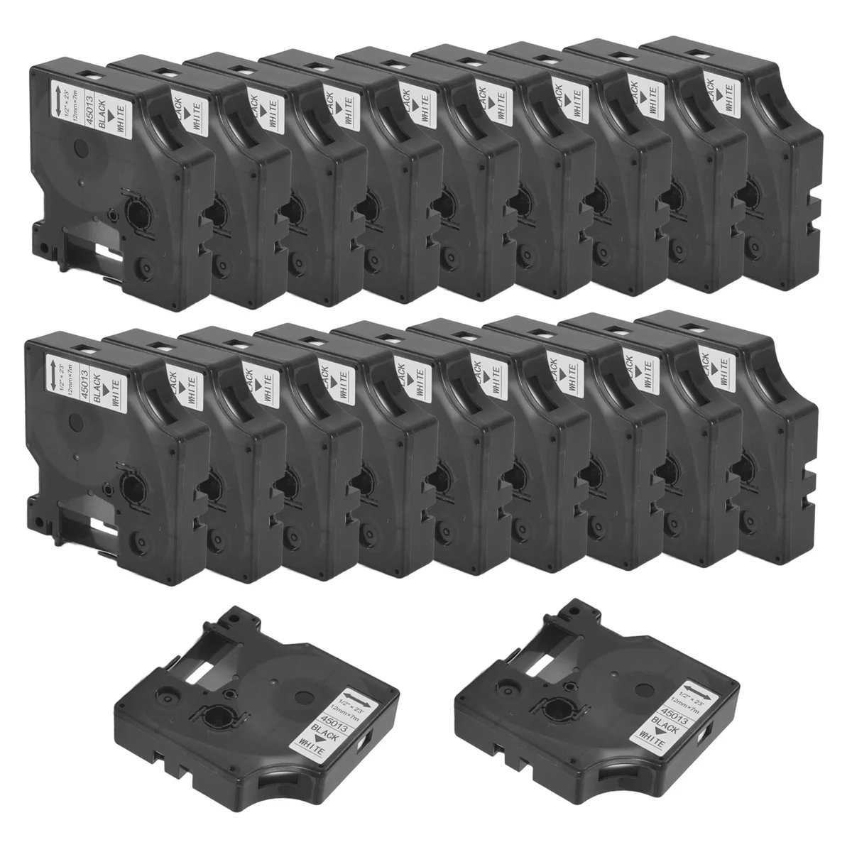 20Pcs for D1 Label Maker/Tape 45013 Black on White Label Ribbons Compatible for Label Manager 160 210 450 280