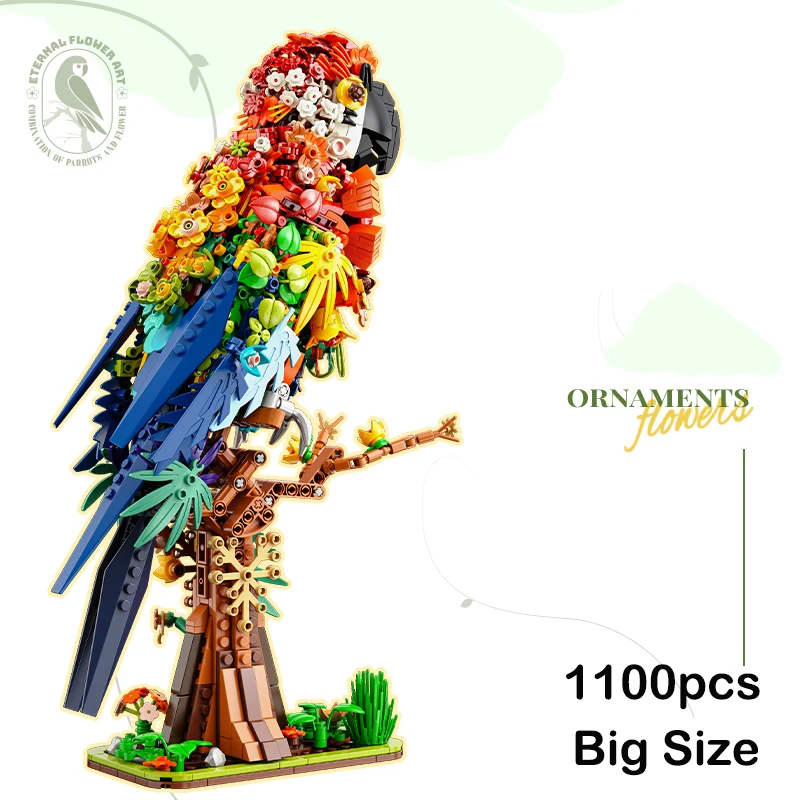 Ideas Series Flower Animals building block Set Macaw Chameleon Beetle Model Bricks DIY Home Decor Kids Toys Valentine\'s Day Gift