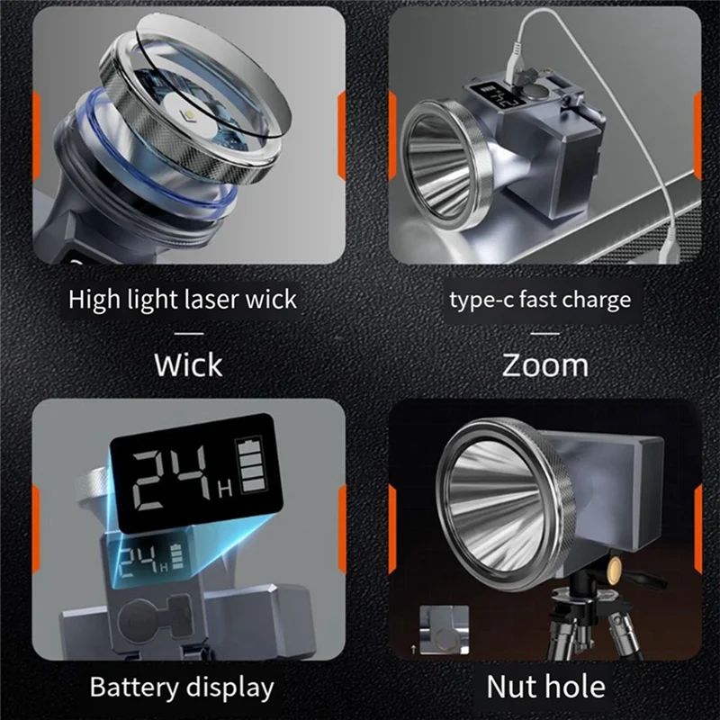 

AEF5-фара, супер яркие светодиодные аккумуляторные фары, перезаряжаемые светодиодные фары, сильная яркость, уличный светильник для рыбалки