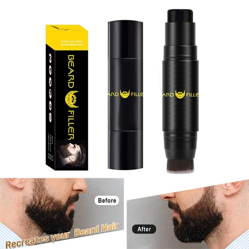 Beard Filler with Brush for Men Beard Filling Pen Cream Creates Natural Looking Beard Waterproof Sweatproof Long Lasting