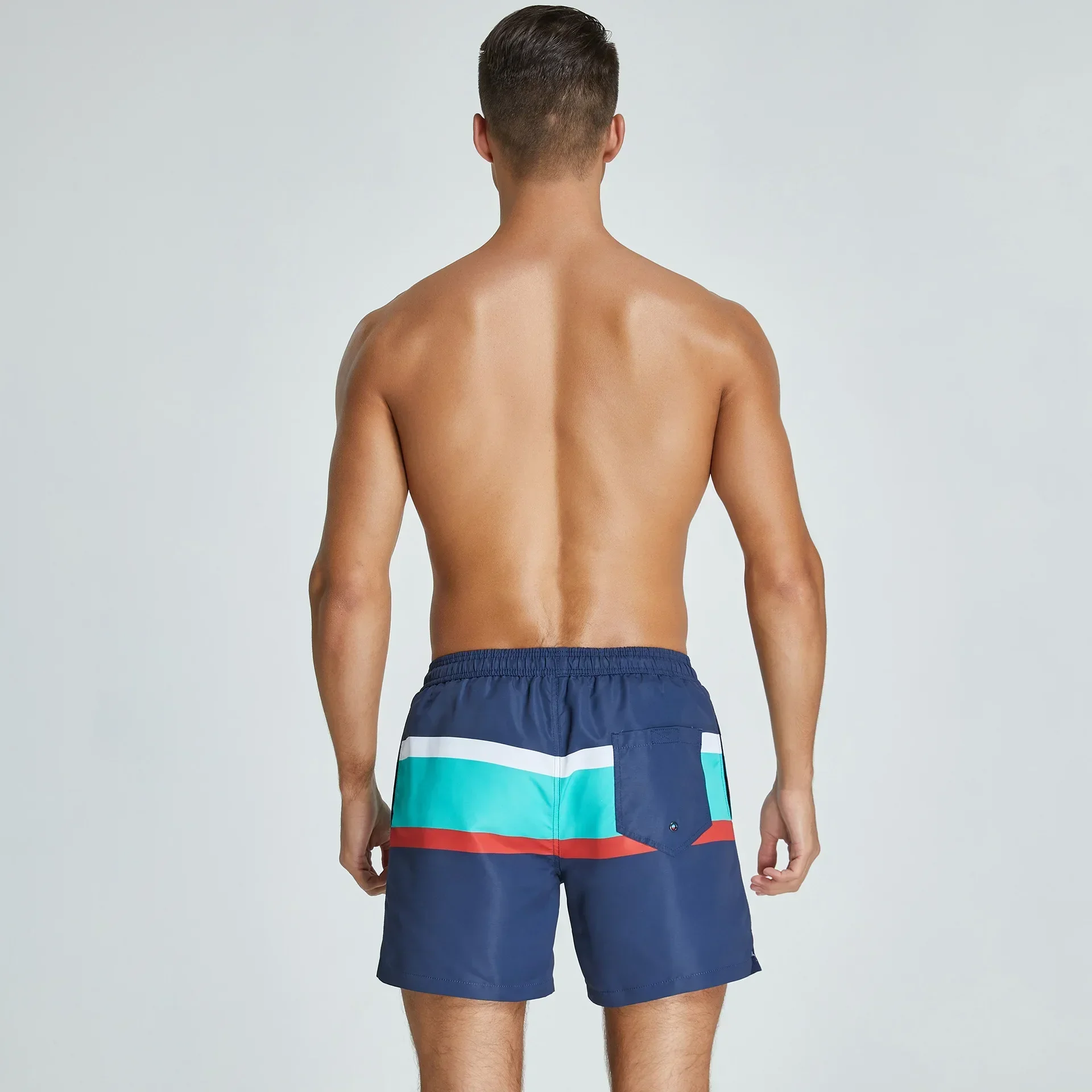 Outdoor Men's Beach Board Shorts Quick Drying Swim Trunks Bathing Suit Drawstring with Pockets for Surfing Running Sports Trunks