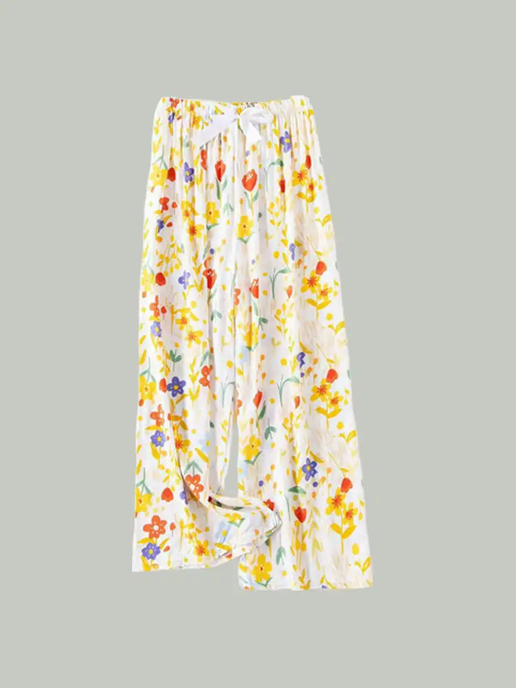 

Прохладные хлопковые и шелковые брюки, женские летние длинные тонкие свободные прямые повседневные брюки большого размера с девятью точками, домашняя одежда