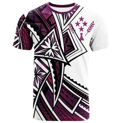 Hawaii Kosrae 3D Printed T Shirt Men's Clothing Round Neck Short Sleeves Casual Tees Tops Vacation Oversized Streetwear T-shirt