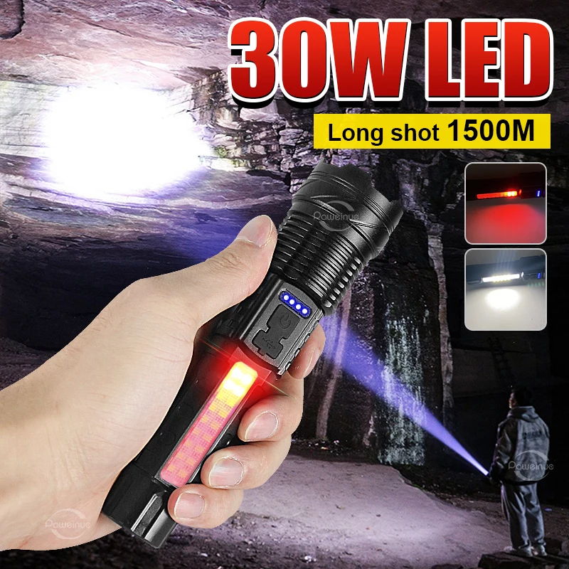 

Rechargeable Flashlight XHP360 High Power Led Flashlights Usb Charging Zoom 1500m Powerful Torch Tactical Lantern