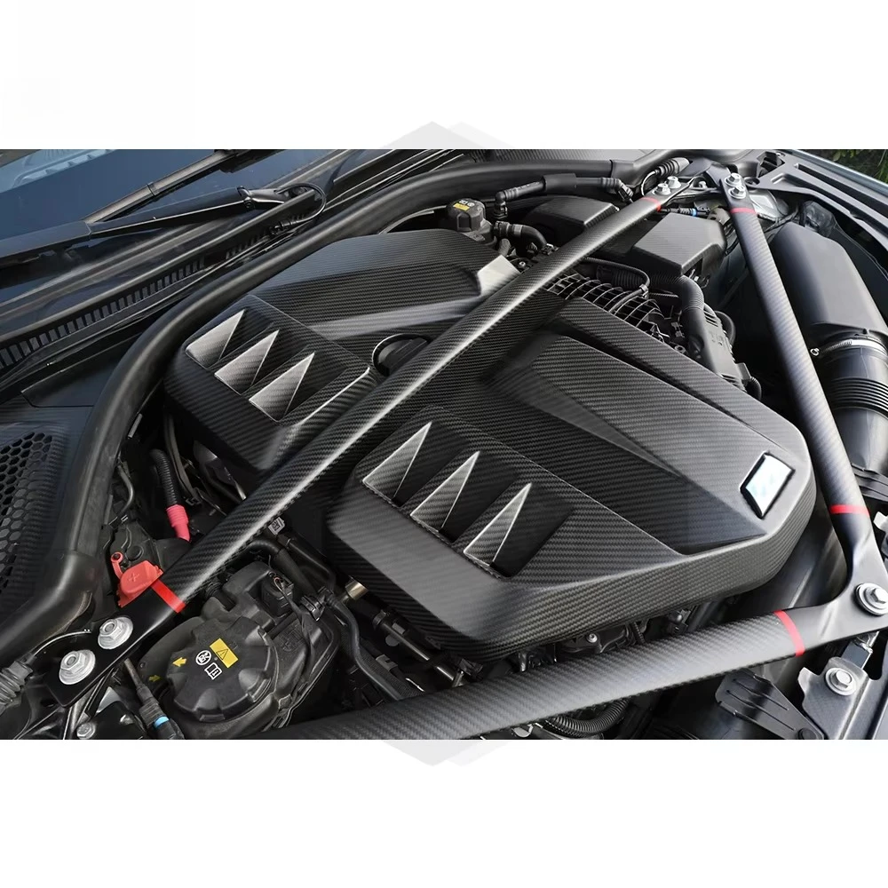 ماتي/لمعان S58 ألياف الكربون الجافة OEM نمط غطاء المحرك ل G80 G81 M3 G82 G83 M4 G87 M2 غطاء صمام المحرك هود #5