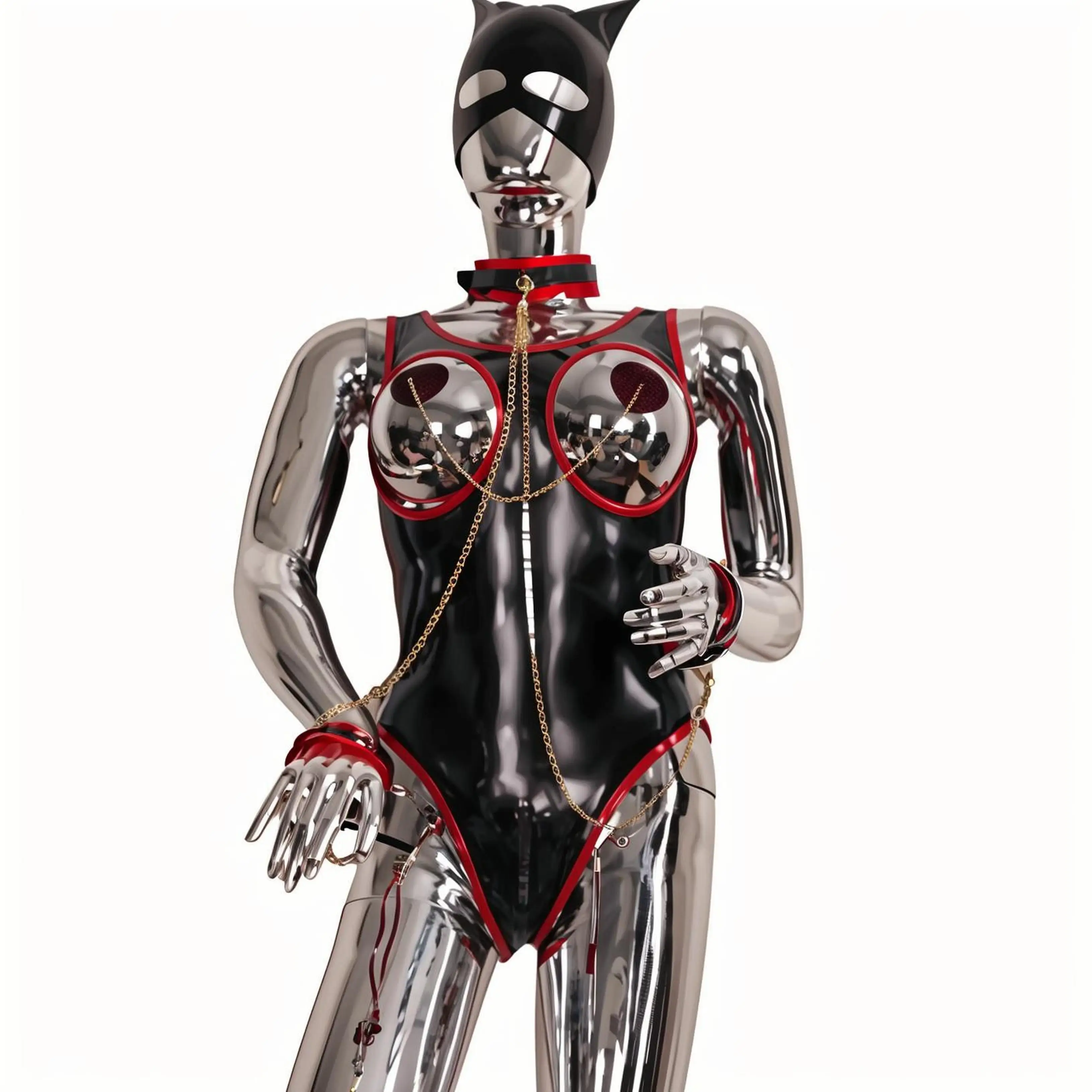 

Sexy PU Leather Backless Zipper Crotch Bodysuit Plus Size for Women Underwear Lingerie Latex Catsuit Erotic Romper Costumes