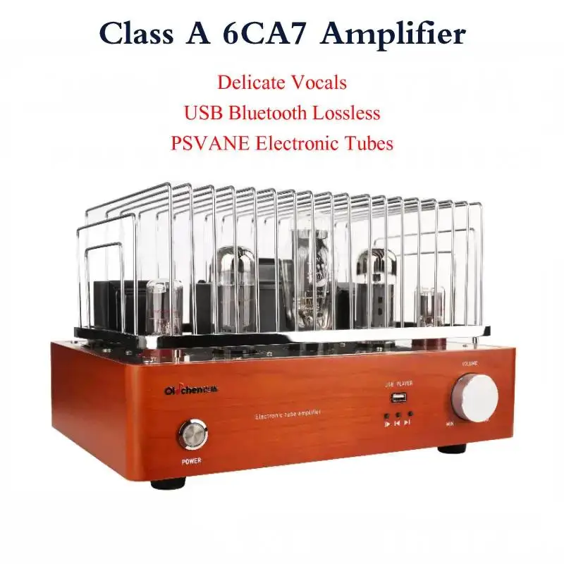 TZT Oldchen 6CA7 Amplificatore valvolare HiFi Audio Bluetooth Amplificatore senza perdita con cinque tubi elettronici per PSVANE
