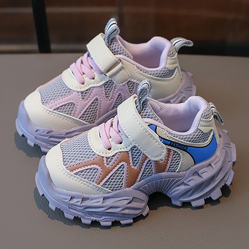 

PU Leather Sport Shoes For Children Trend Fashion Boy's Girl's Sneakers Anti-slippery Breathable Kid's Running Shoes Casual Shoe