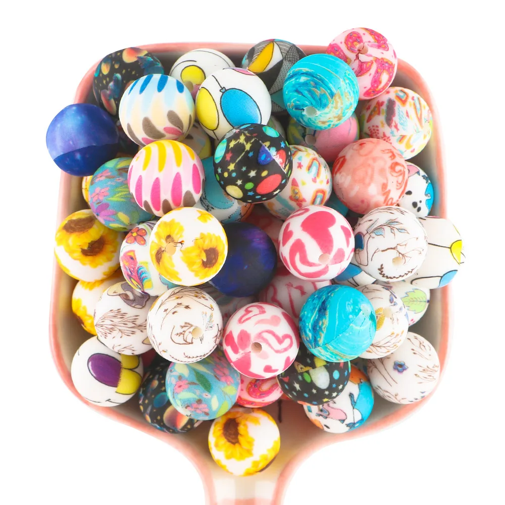 Leopard Print15MM 5Pcs/SET Round Beads Beads For Jewelry Making DIY Keychain Necklace Jewelry Accessories