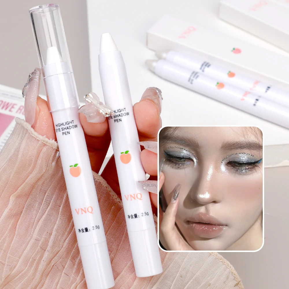 Waterproof Glitter Eye Shadow Highlighter Long Lasting Shimmer Matte White Lying Silkworm Highlighter Stick Facial Korean Makeup