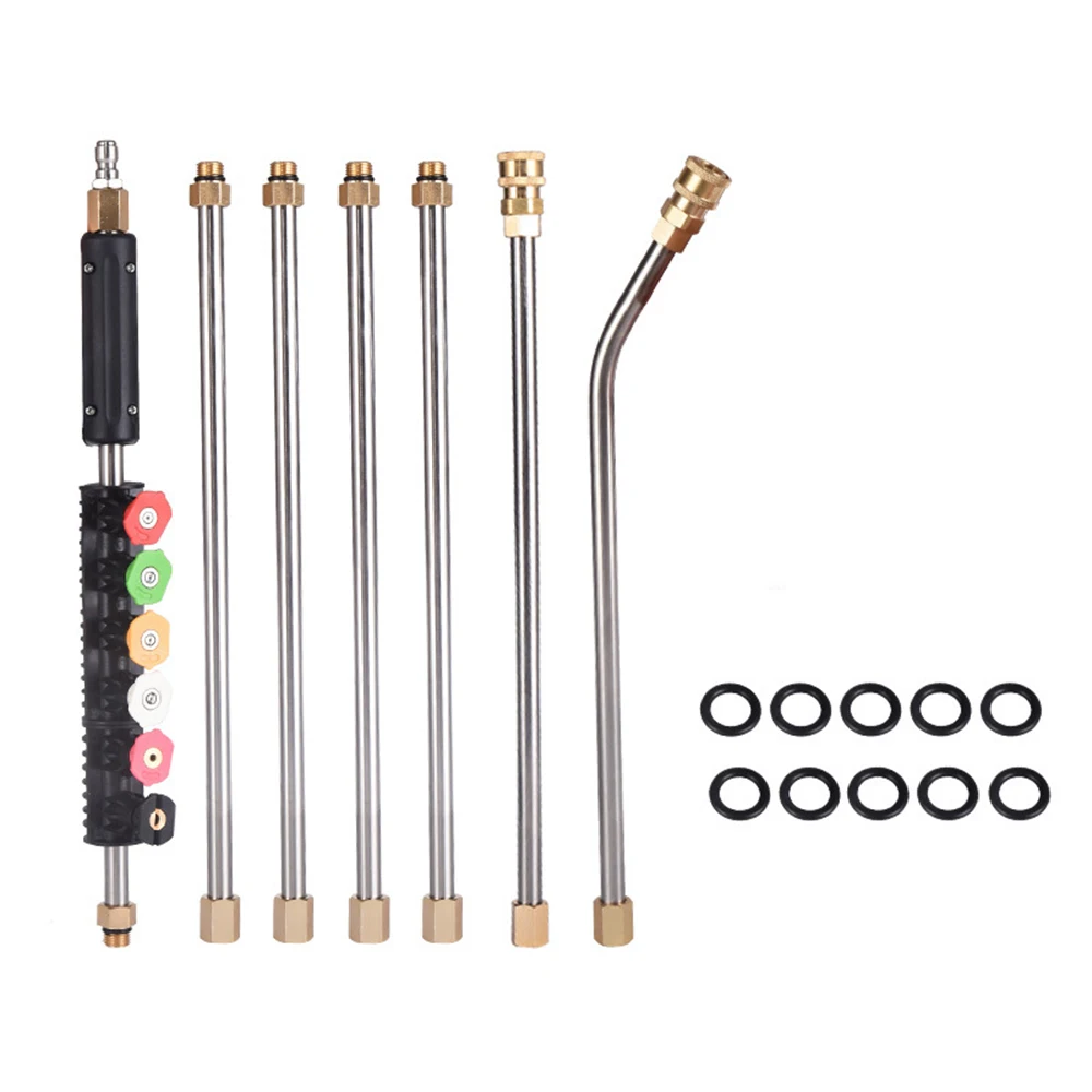 4000PSI Pressure Washer Extension Wand 7 PCS Power Washer Lance with 6 Atomization Nozzle Tips 1/4