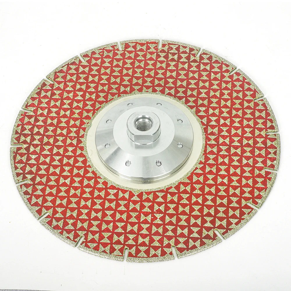 

9" 230mm M14 Flange Red Electroplated Diamond Cutting Disc Star Stone Concrete Grinding Pad Diamond Cutting Disc With M14 Flange