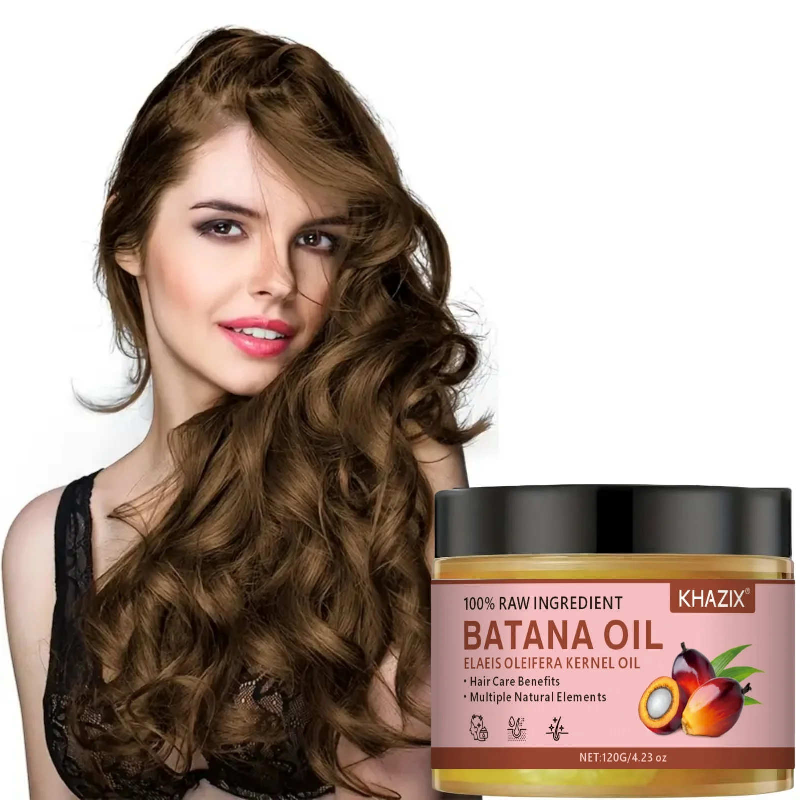 

Batana Oil Hair Mask, containing glycerin and palm oil, natural Batana hair care essence, deeply moisturizing hair mask, pure Ba