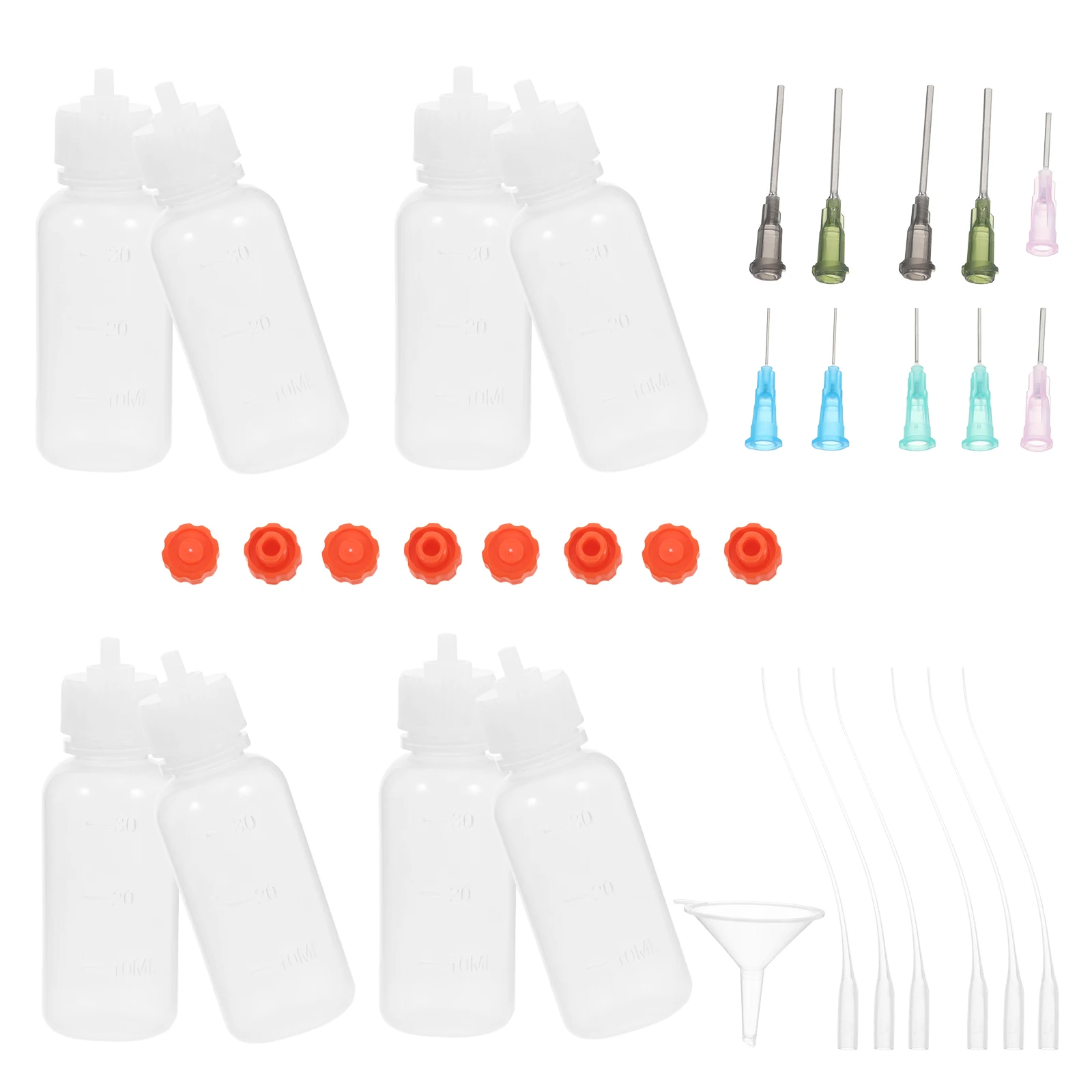 

1 set 30ml Dropper Dispensing Bottle Plastic Needle Tips for Glue Rosin Alcohol Cleaning Solution Portable Squeeze Lab Bottle
