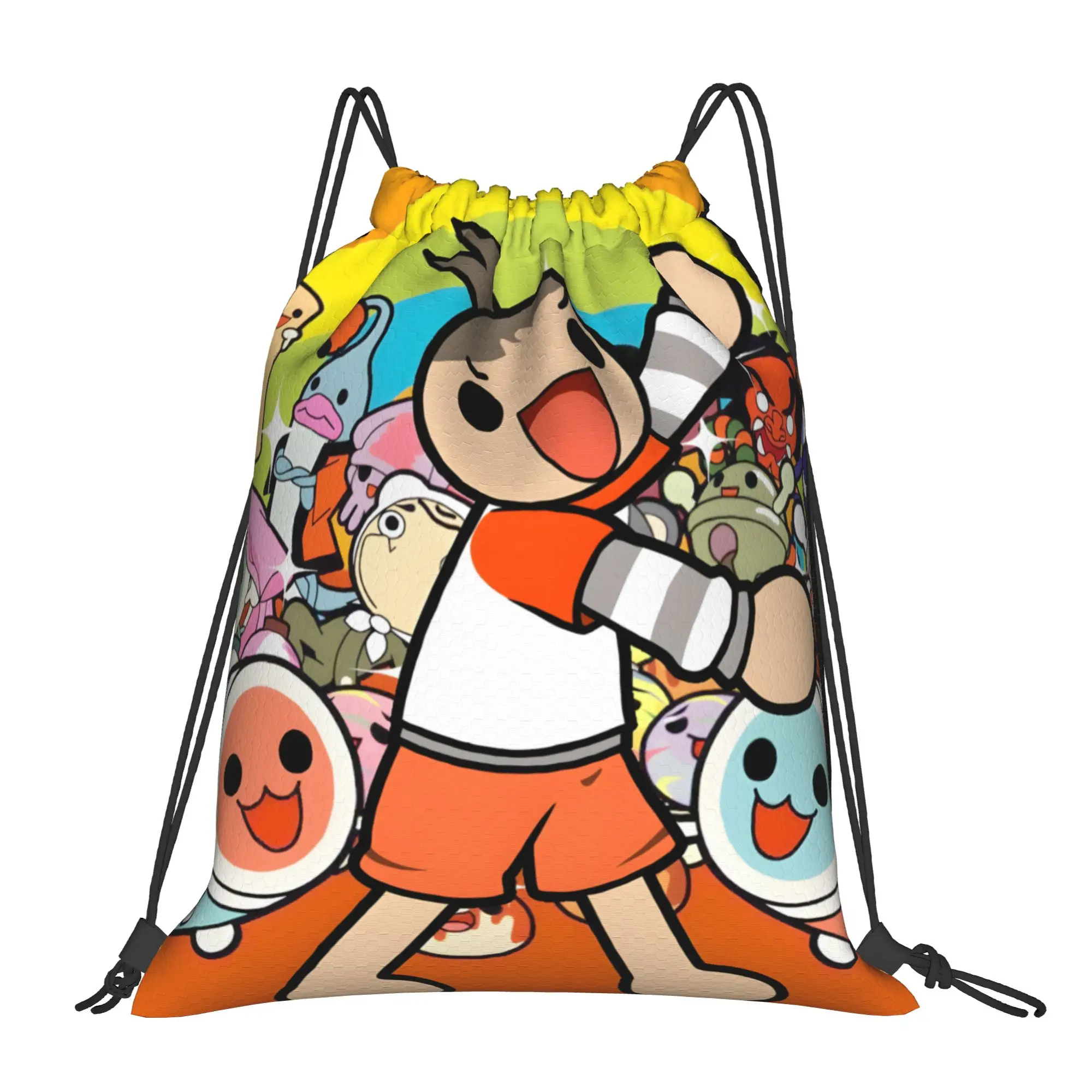1 pc Taiko no Tatsujin Anime Cartoon  Portable Shopping Drawstring Bags Storage Backpacks
