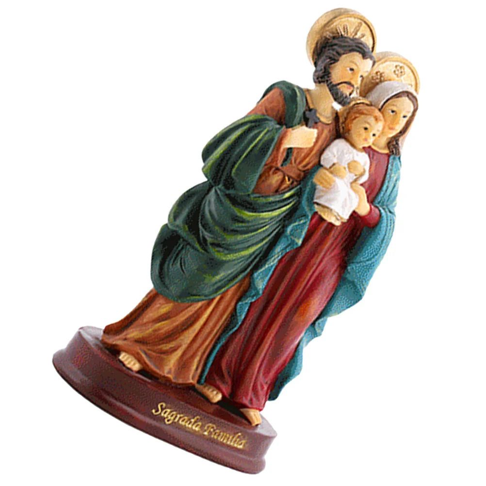 

Resin Sculpture Jesus Nativity Desktop Ornament Religious Christmas Decoration Home Resin Craft Figurine
