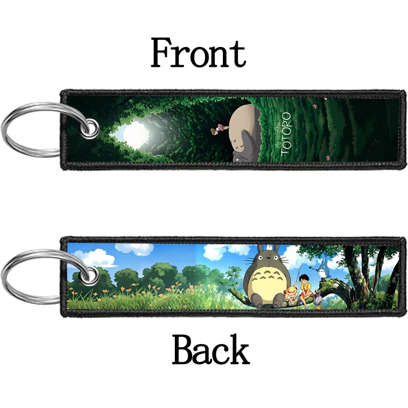 My Neighbor Totoro Keychain Motorcycles Cars Key Accessories Embroidery Tag Keys Ring Bag Pendant Men Women Birthday Gifts view 5