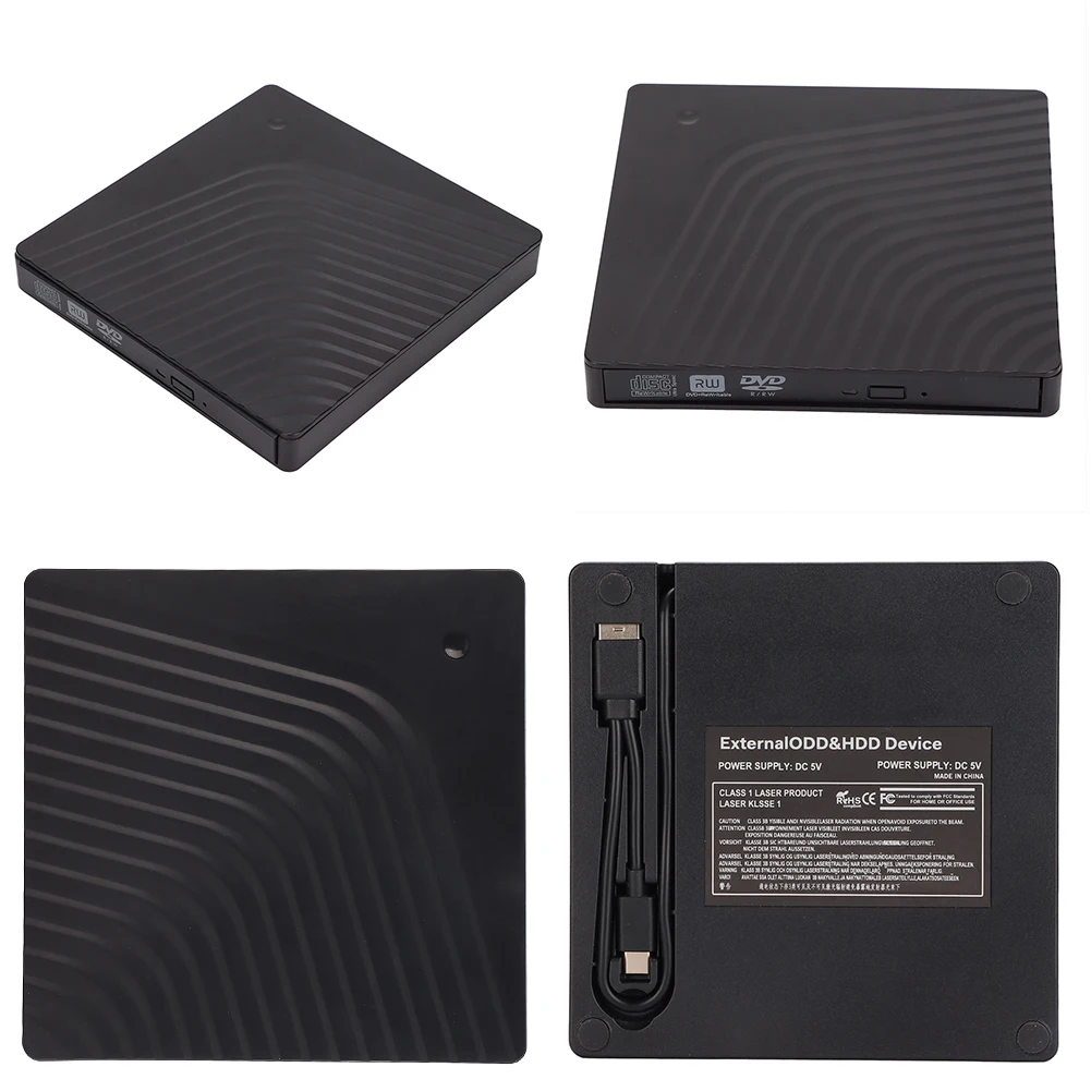 

Коробка для компакт-дисков 9,5/12,7 мм, USB3.0 типа C, адаптер для записи компакт-дисков и DVD, оптический привод, внешний корпус для записи ноутбука, ноутбука