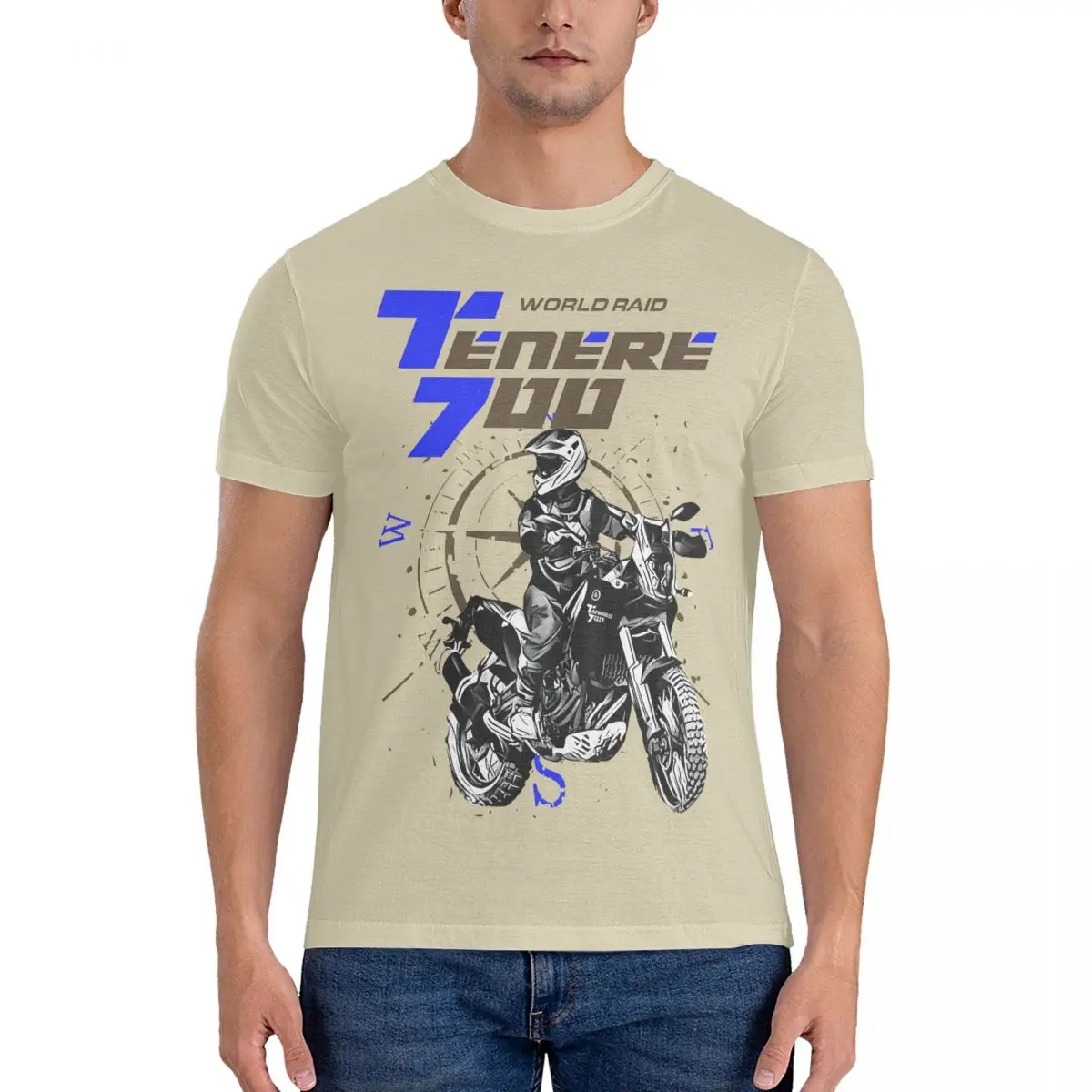 Yamaha Tenere 700 T7 Men\'s T Shirt Cafe Race Motorcycle Funny Tees Short Sleeve Crew Neck T-Shirts Cotton Gift Idea Tops