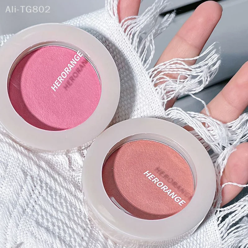 Paleta de Blush Mineral HERORANGE Monochrome Peach, Pó de Blush para Maquiagem Profissional, Contorno e Sombra