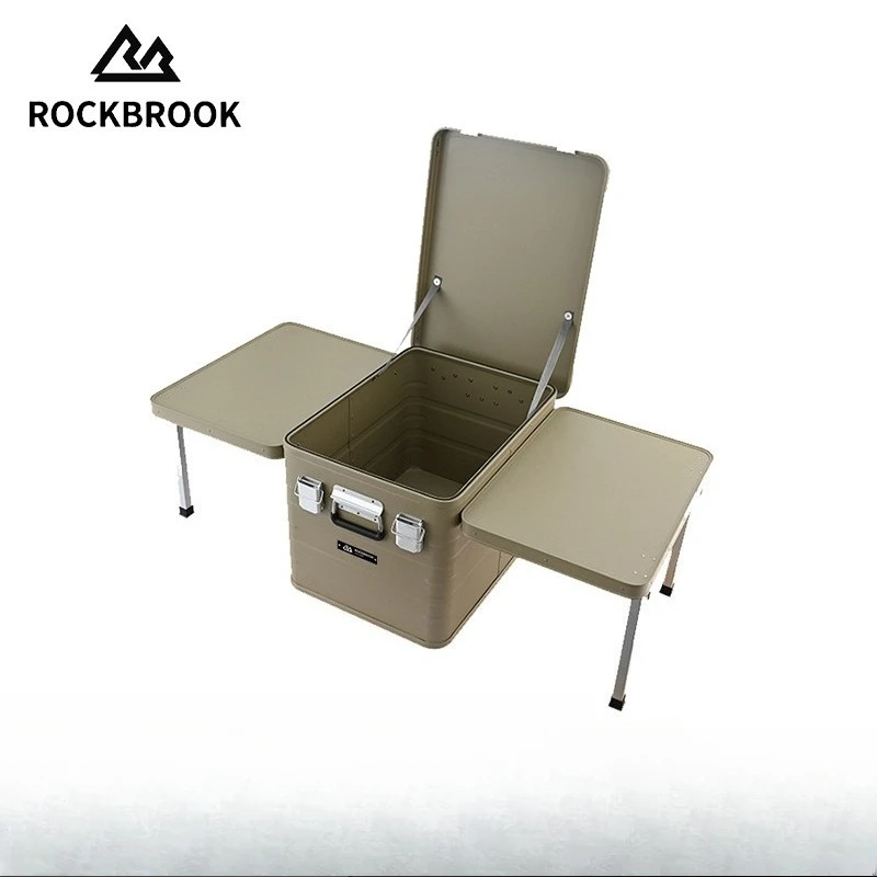 

Outdoor large-capacity aluminum box Metal box Camping aluminum-magnesium alloy double-wing table Storage box Can be printed