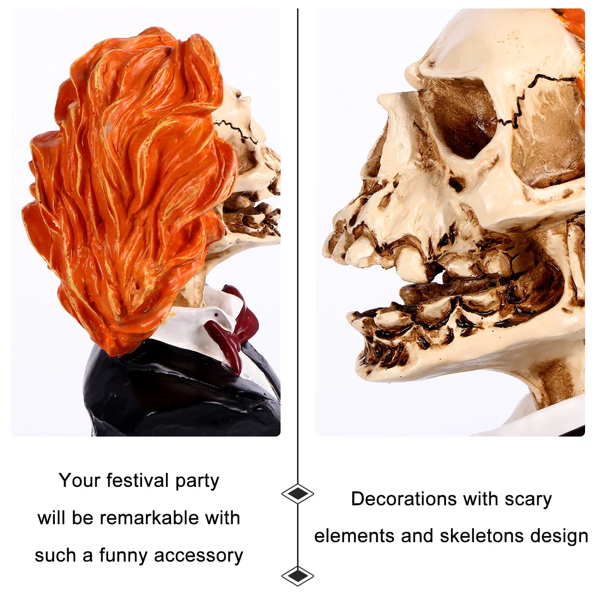 

Skull Head Statue Resin Skull Decor Small Creepy Halloween Decoration Haunted House Prop Sculpture Gift