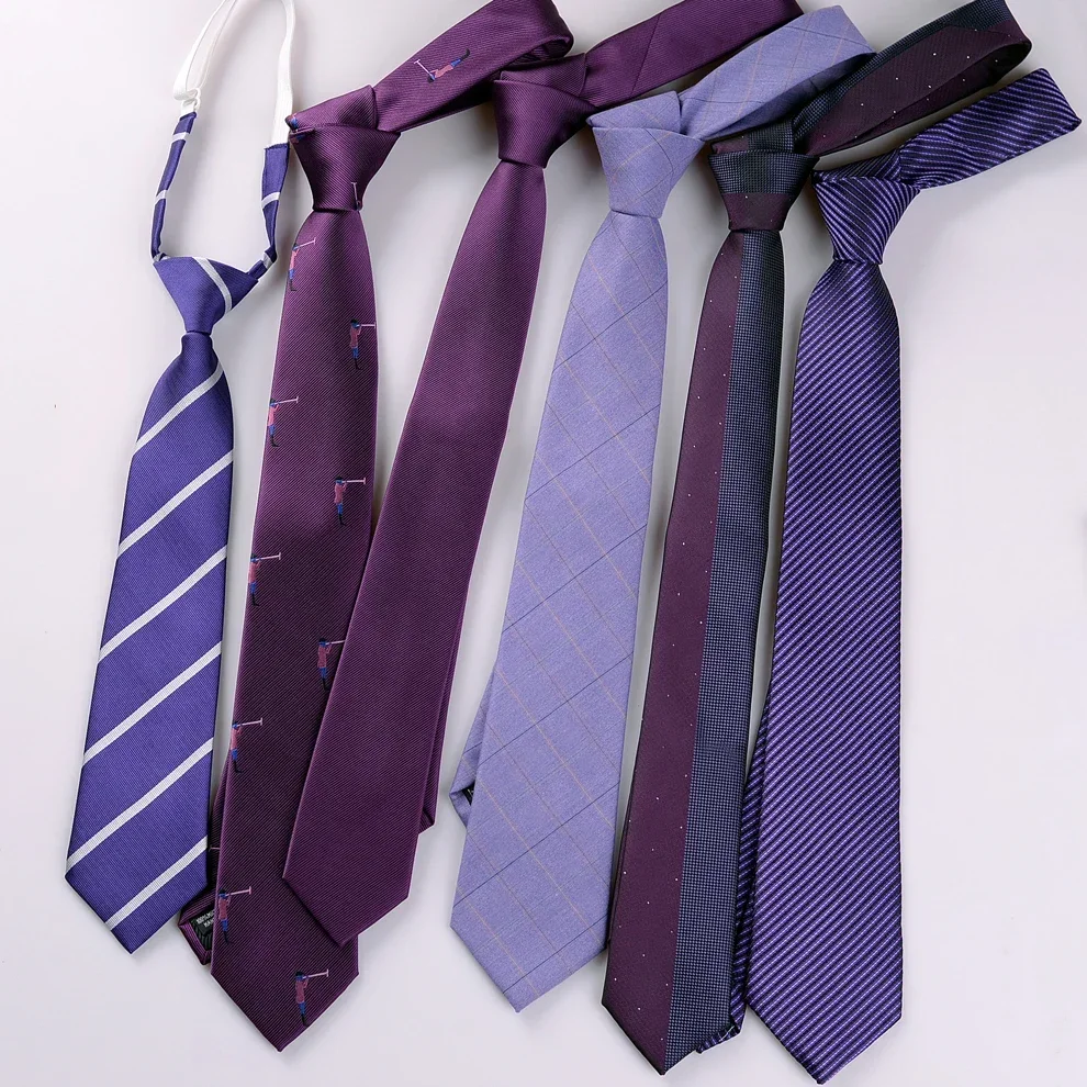 Purple Men's Tie Fashion Business Formal Wedding Groom Violet Necktie Female Casual Retro Tide Neck Wear Corbatas Accessories