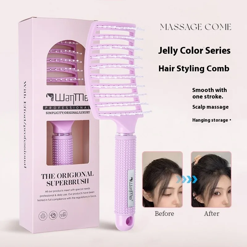 WANMEI كاندي كولور شامبو فرشاة تدليك مشط مزدوج الوجهين ثنائي الغرض شامبو قطعة أثرية فرشاة تنظيف فروة الرأس تدليك مشط