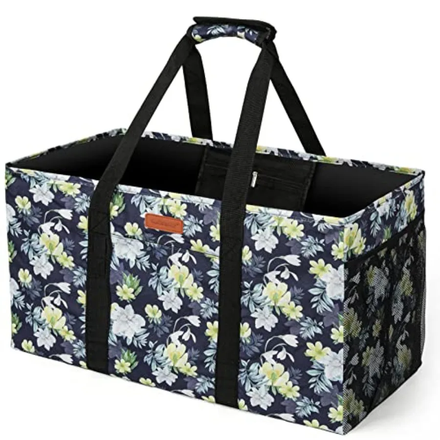 

Extra Large Reusable Grocery Bag Carrier with Handle Thirty One Utility Tote Foldable for Shopping and Beach