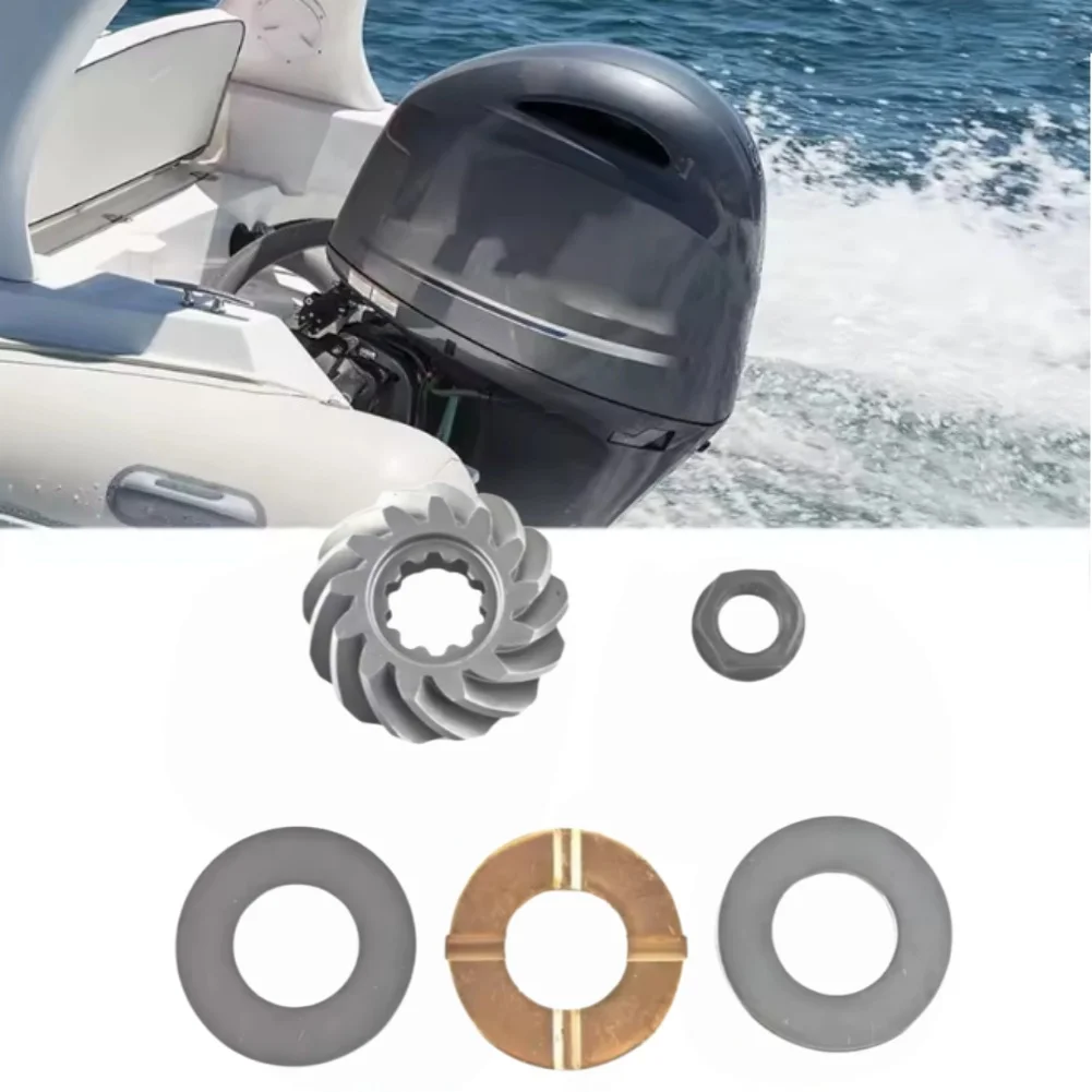 Gear Box Pinion Nut with Flat Thrust Bearing for 9.9 to 15 Outboard Motors Supporting Efficient Torque Transmission