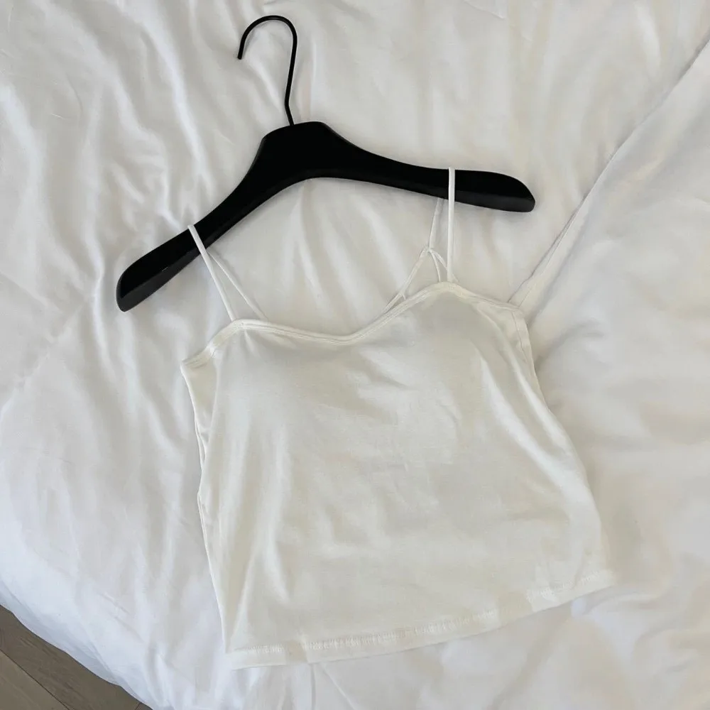 Sweet Cotton Spider Web Crop Top with Bra Pads Slim Fit Camisole Top Korean Style Backless Hollow-out Vest Tops Hot Grils