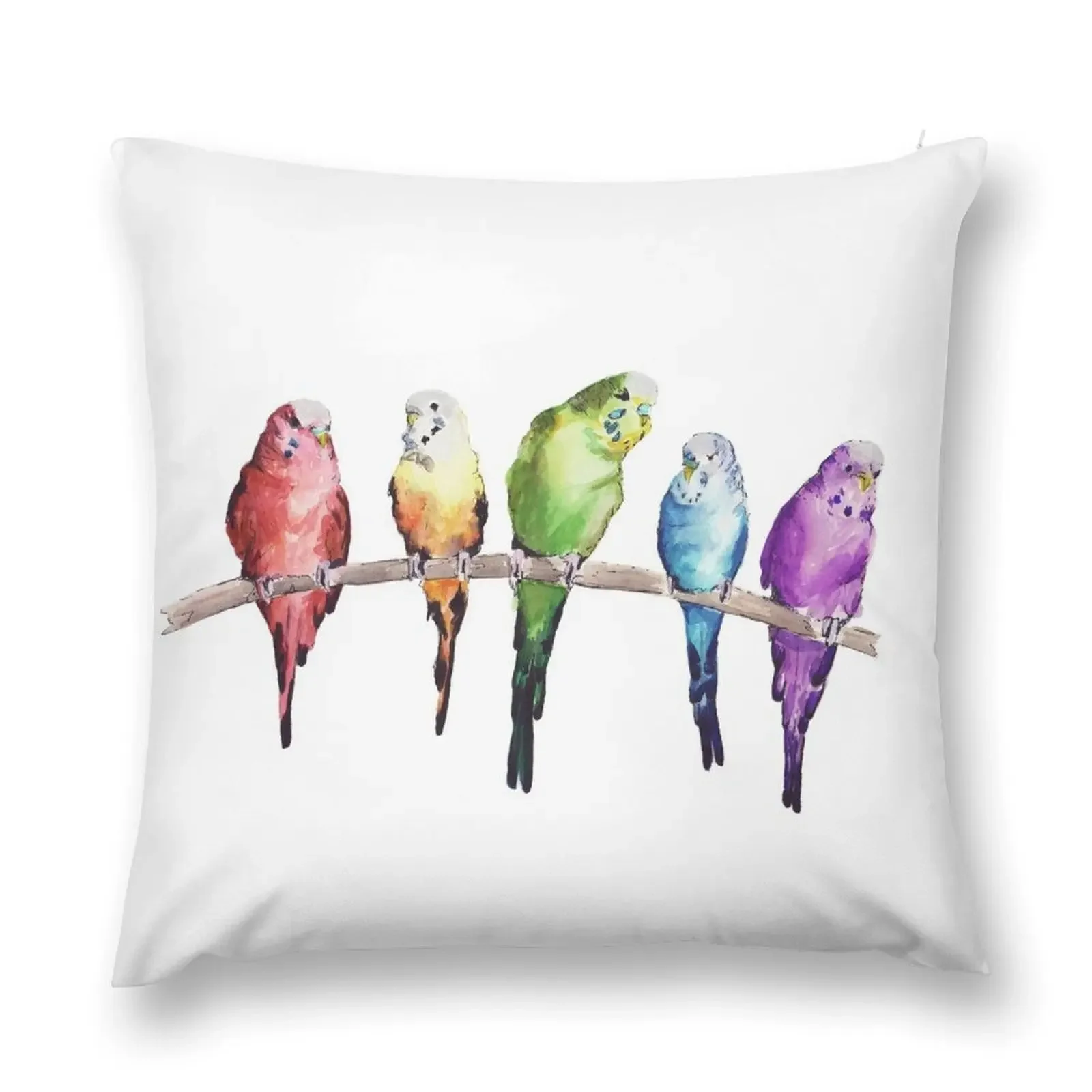 Rainbow budgie birds Throw Pillow Decorative pillowcase New year Luxury Cushion Cover Luxury Sofa Cushions pillow