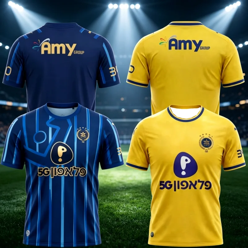 2026-27 Summer 3D Print Unisex Maccabi Tel Aviv Home Football Jersey Sports Quick-dry Breathable T-shirt Casual Family Kids Tees