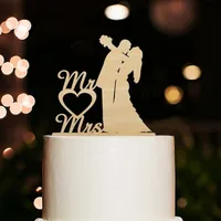 Ins Mr&Mrs Happy Wedding Cake Topper Black Acrylic Bride Groom Valentine's Day Party Cake Topper Wedding Gift Dessert Decoration 3