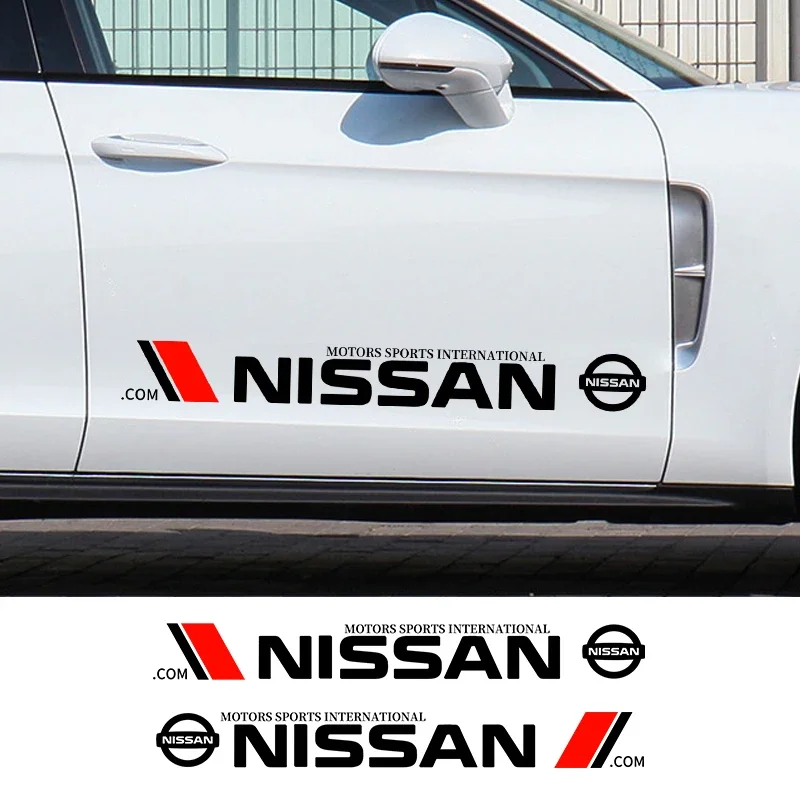 2Pcs Car Logo Body Door Waterproof Decorative Sticker For Nissan Nismo X-trail Almera Qashqai Tiida Patrol Y62 Teana J32 Skyline