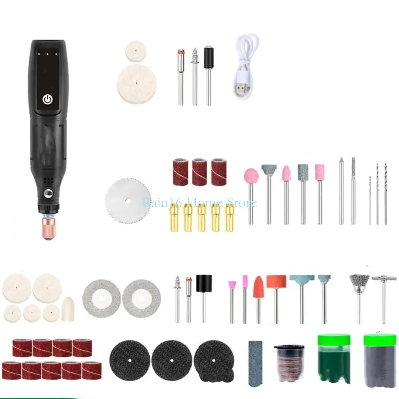 02DB Alat Rotary Profesional 5 Pena Ukiran Kecepatan Adjustable Rechargeable