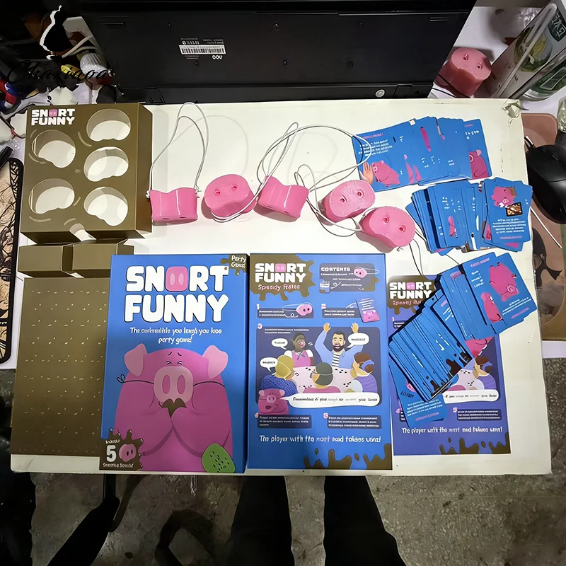 

You Laugh You Lose Party Game Role Playing Props Sets, Snorts-funny For Families, Includes Squeaky Pig Snouts & Challenge Cards