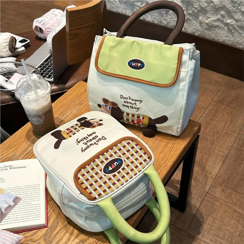 2Size Children's Cute Cartoon Lunch Box Bag Large Capacity Insulated Lunch Bag Student Outer Travel Portable Lunch Bag LJ096 view 5
