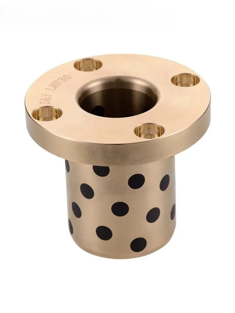 Linear bearing round copper sleeve LMF6~60UU standard extended oil-free liner wear-resistant sleeve