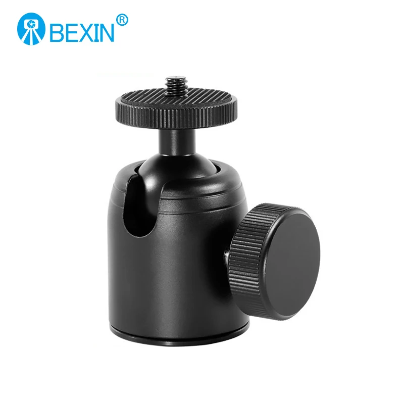 BEXIN K26 Mini cabeza de bola de metal universal 360 °   Cabezal de bola de trípode panorámico giratorio para adaptador de poste de extensión monopié de cámara DSLR