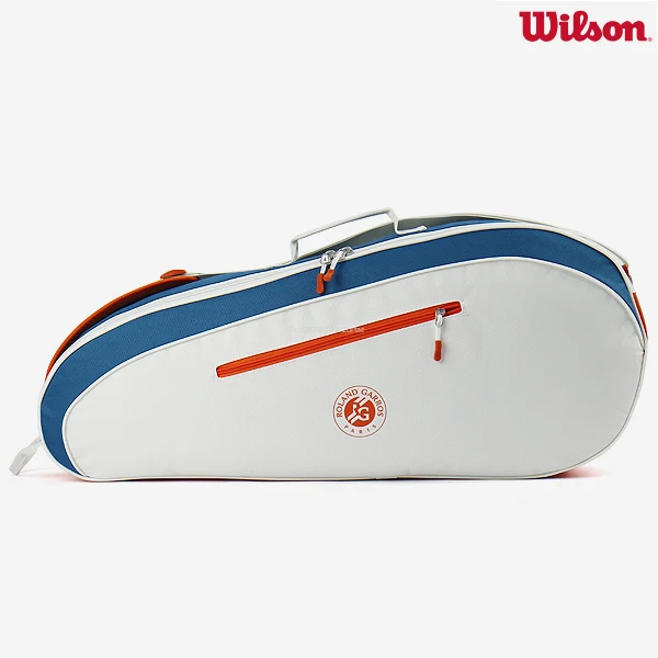 Wilson 2024 Team Roland Garros Backpack French Open Multi functional Large Capacity Orange Blue Grey Double Shoulder Tennis Bag