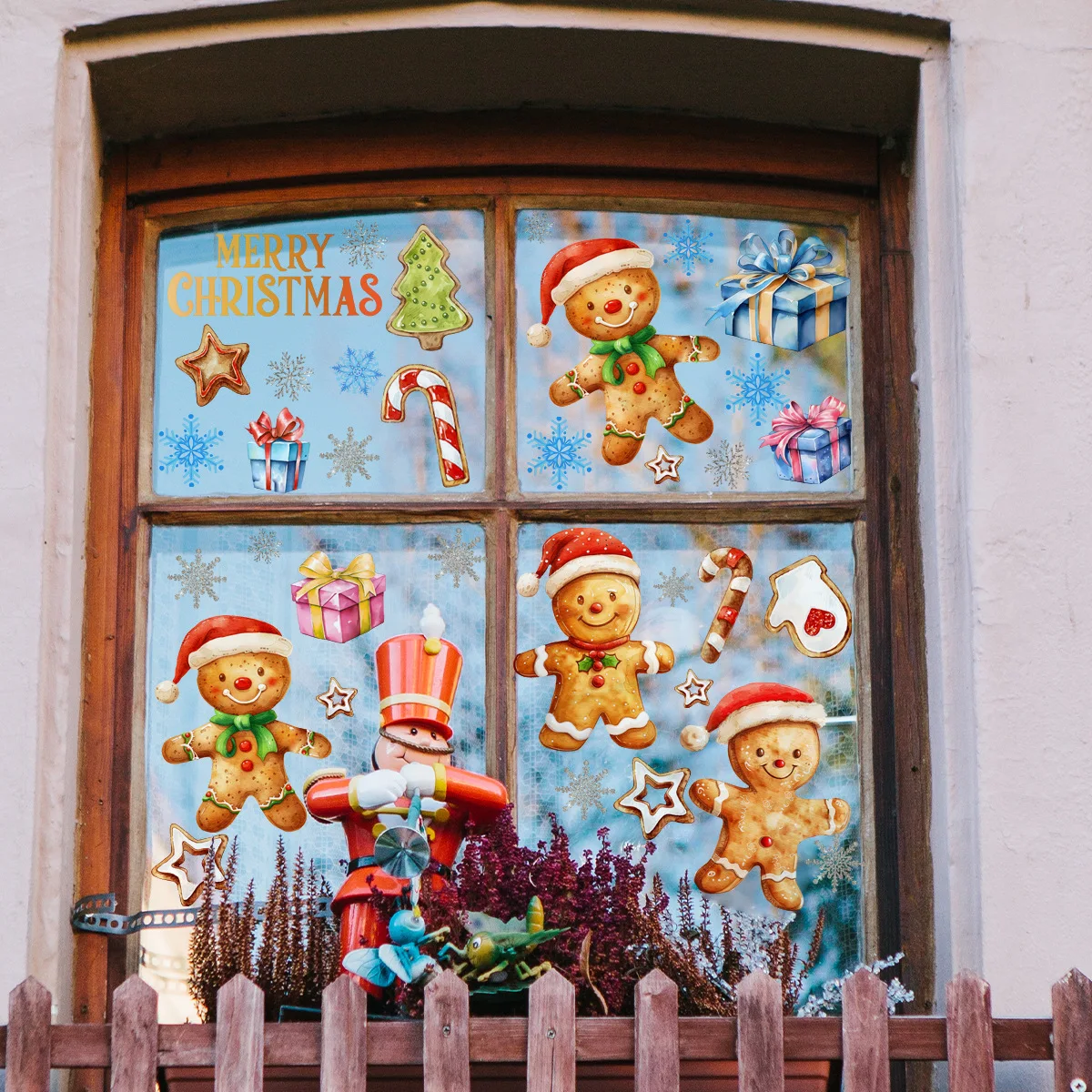 For Christmas Season Christmas Window Clings Festive Glass Decals Cheerful Window Decoration Window No Glue Required