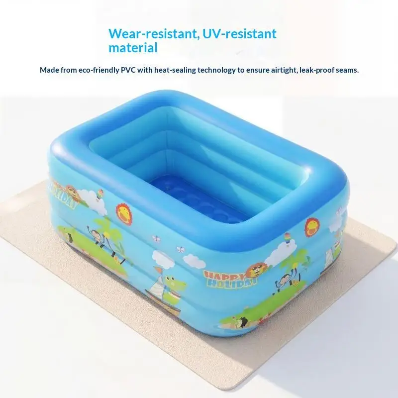 【BS】Inflatable Swimming Pool 3 Layer Thickened Cute Cartoon Prints For Backyard Kids Summer Water Play