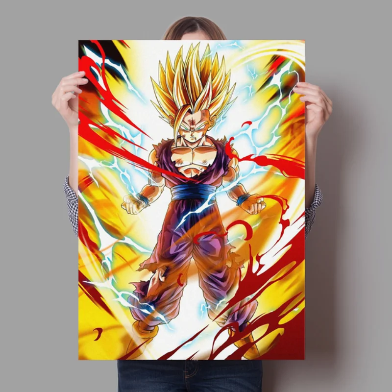 Anime Super Saiyan Gohan Painting Poster Wall Art Print Dragon Ball Pictures Classic Home Decor Bedroom No Frame Bandai Canvas