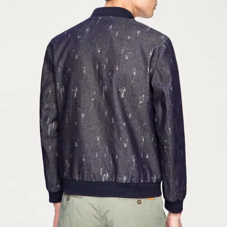 Spring Faion Baseball Kraag Denim Jaet Comfortabel Puur Katoen Casual Jas Heren Stretchy Ort Sve Ritssluiting