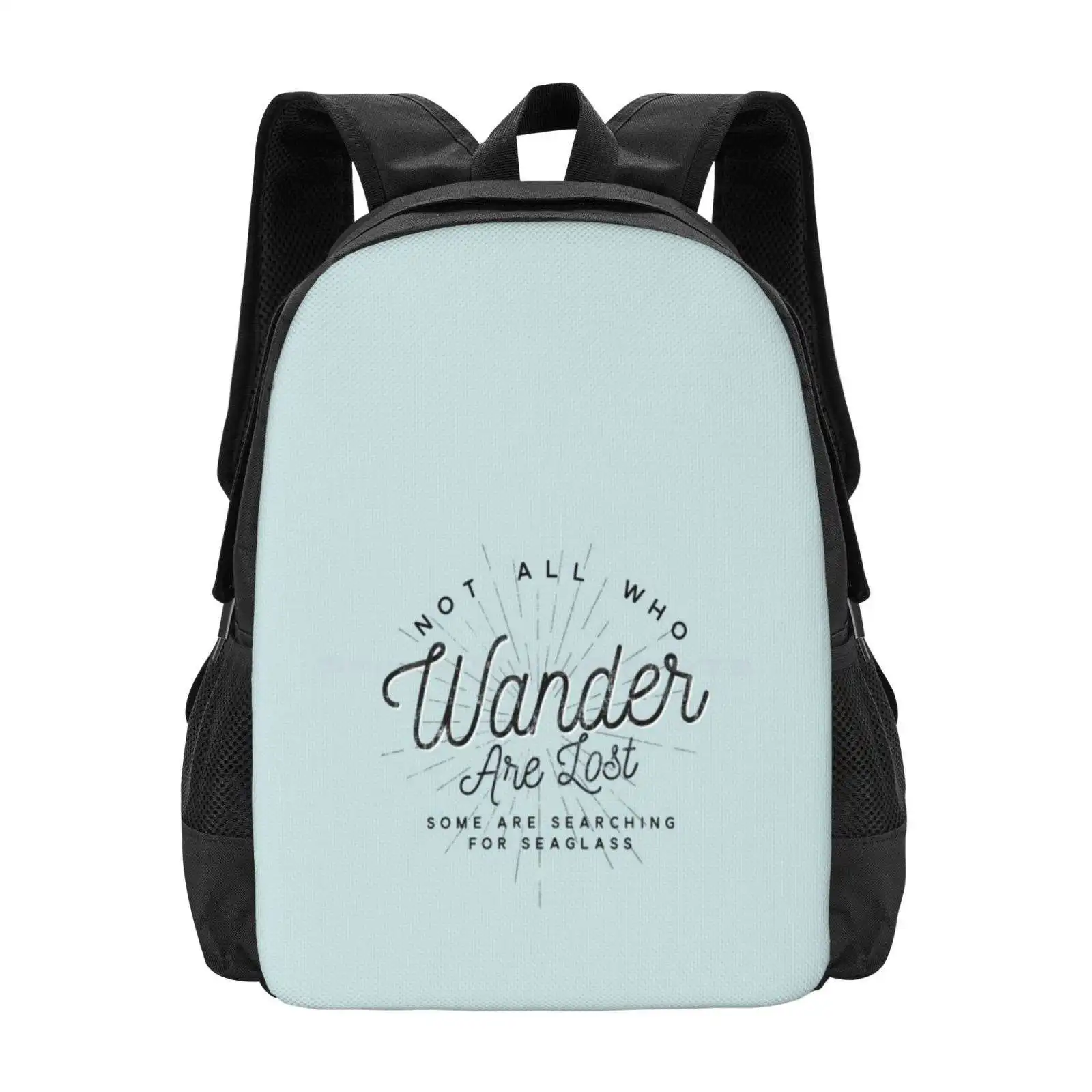 Not All Who Wander Seaglass Edition Hot Sale Schoolbag Backpack Fashion Bags Not All Who Wander Seaglass Love Seaglass Hunter