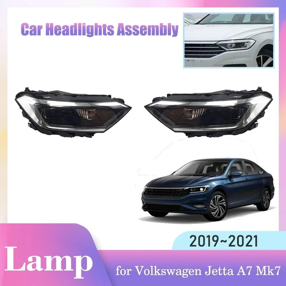 Conjunto de faros de coche para Volkswagen VW Jetta A7 Mk7 Vento GLI 2019 ~ 2021, luz antiniebla, lámpara de esquina halógena, accesorios LED de advertencia