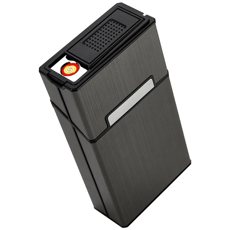Cigarette Box with Twenty Pieces of Whole Package Rechargeable Split USB Lighter Cigarette Box Available for Wholesale