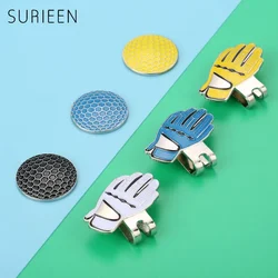 1PC Alloy Golf Ball Mark & Hat Visor Clip Magnetic Golf Ball Mark Glove Design Hat Decoration for Golfers Golf Training Aids